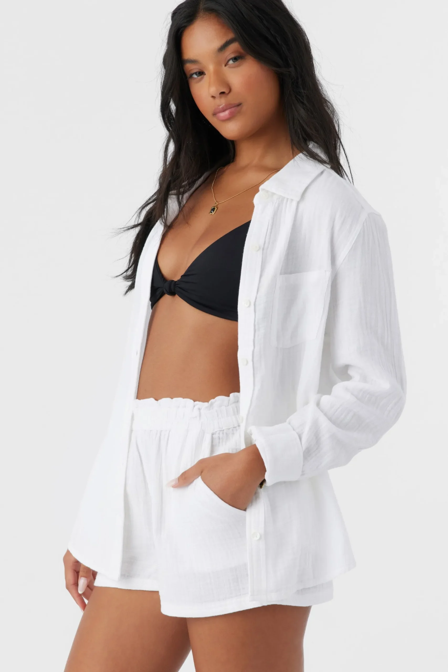 CARLA CRINKLE DOUBLE GAUZE BEACH SHORTS