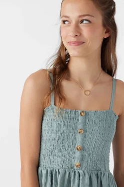 GIRL'S SHAENA SMOCKED TEXTURED KNIT DRESS