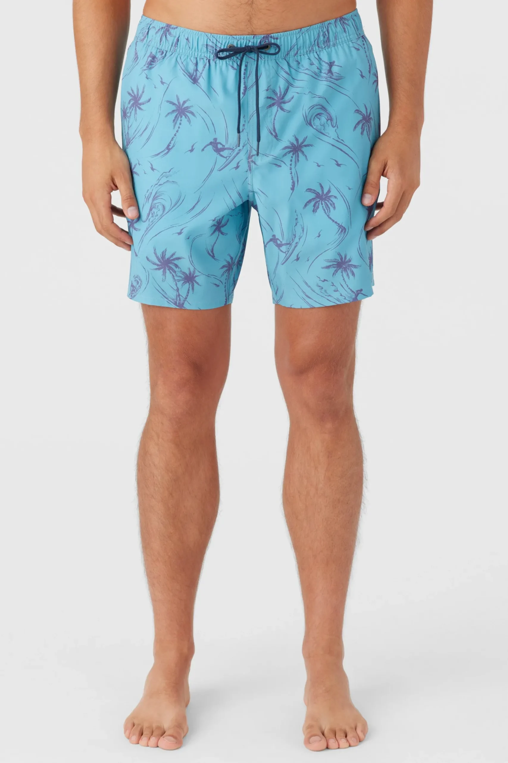 HERMOSA ELASTIC WAIST LINED 17" SWIM TRUNKS