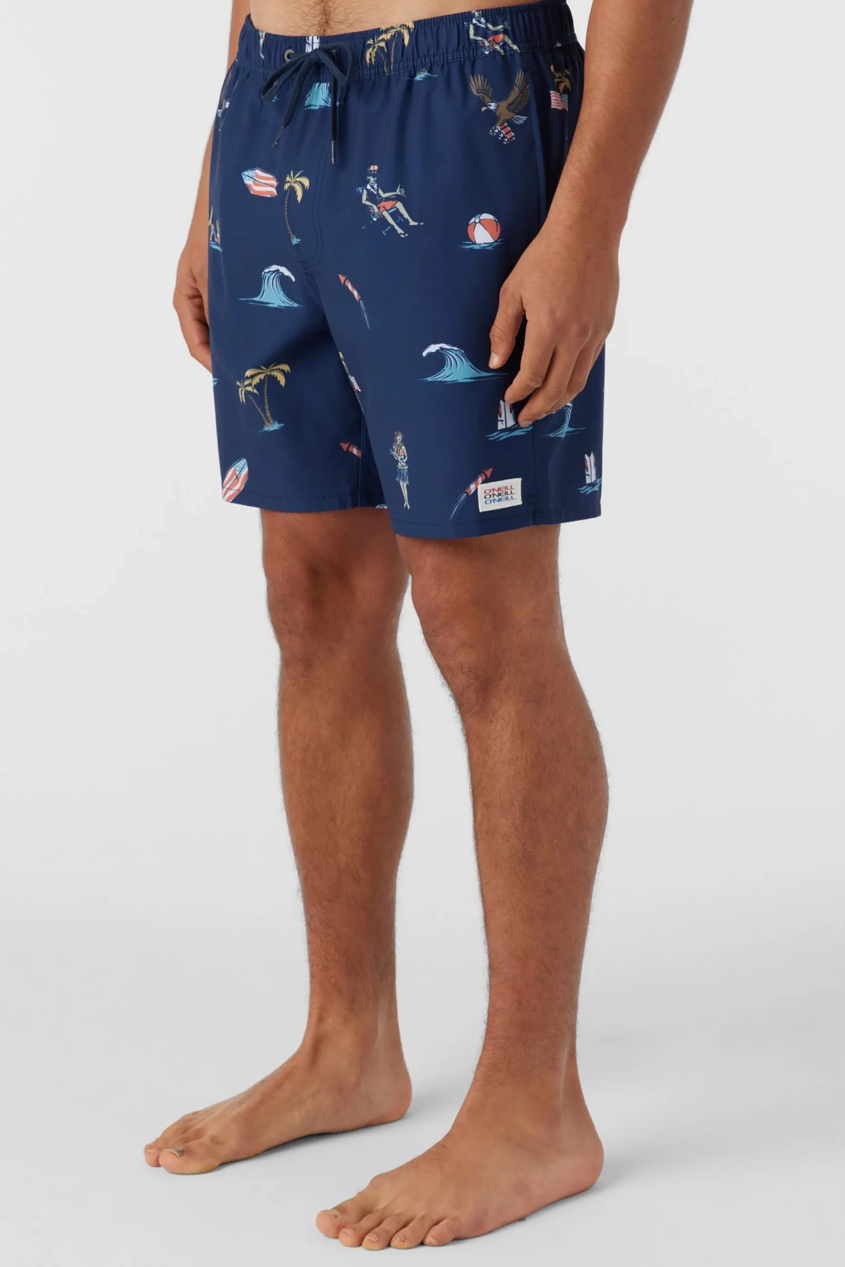 HERMOSA ELASTIC WAIST LINED 17" SWIM TRUNKS