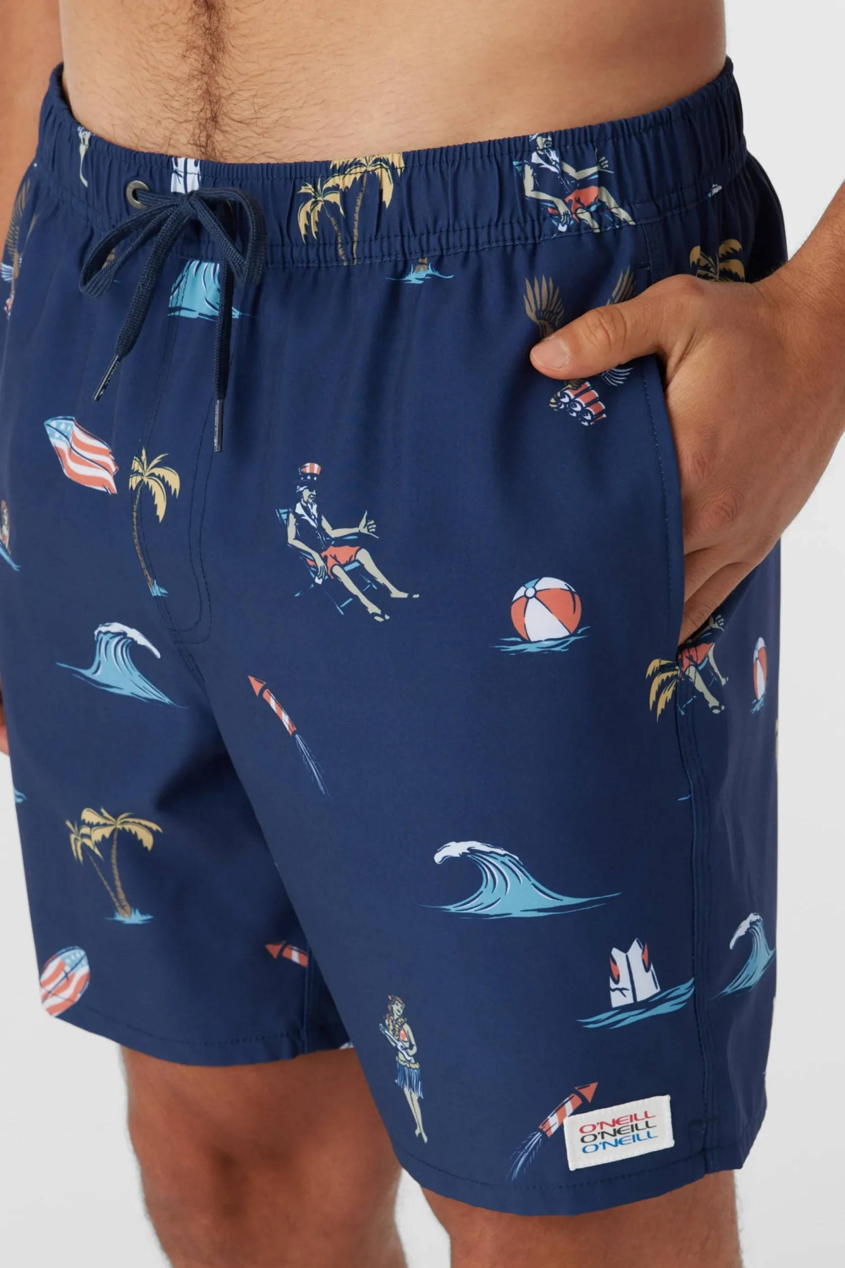 HERMOSA ELASTIC WAIST LINED 17" SWIM TRUNKS