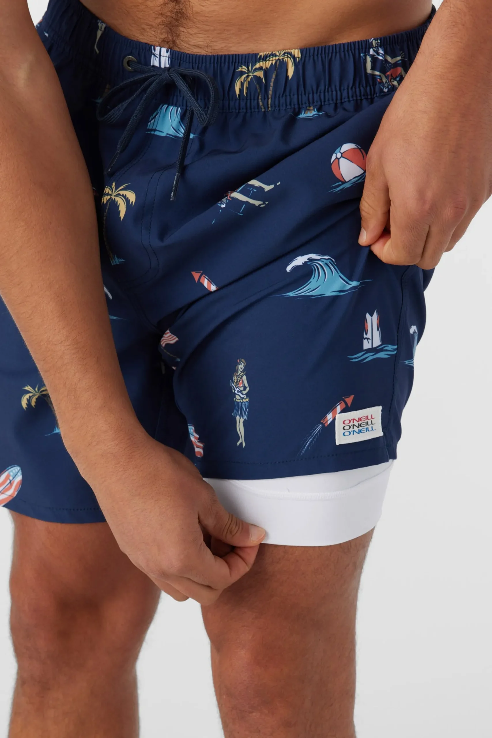 HERMOSA ELASTIC WAIST LINED 17" SWIM TRUNKS