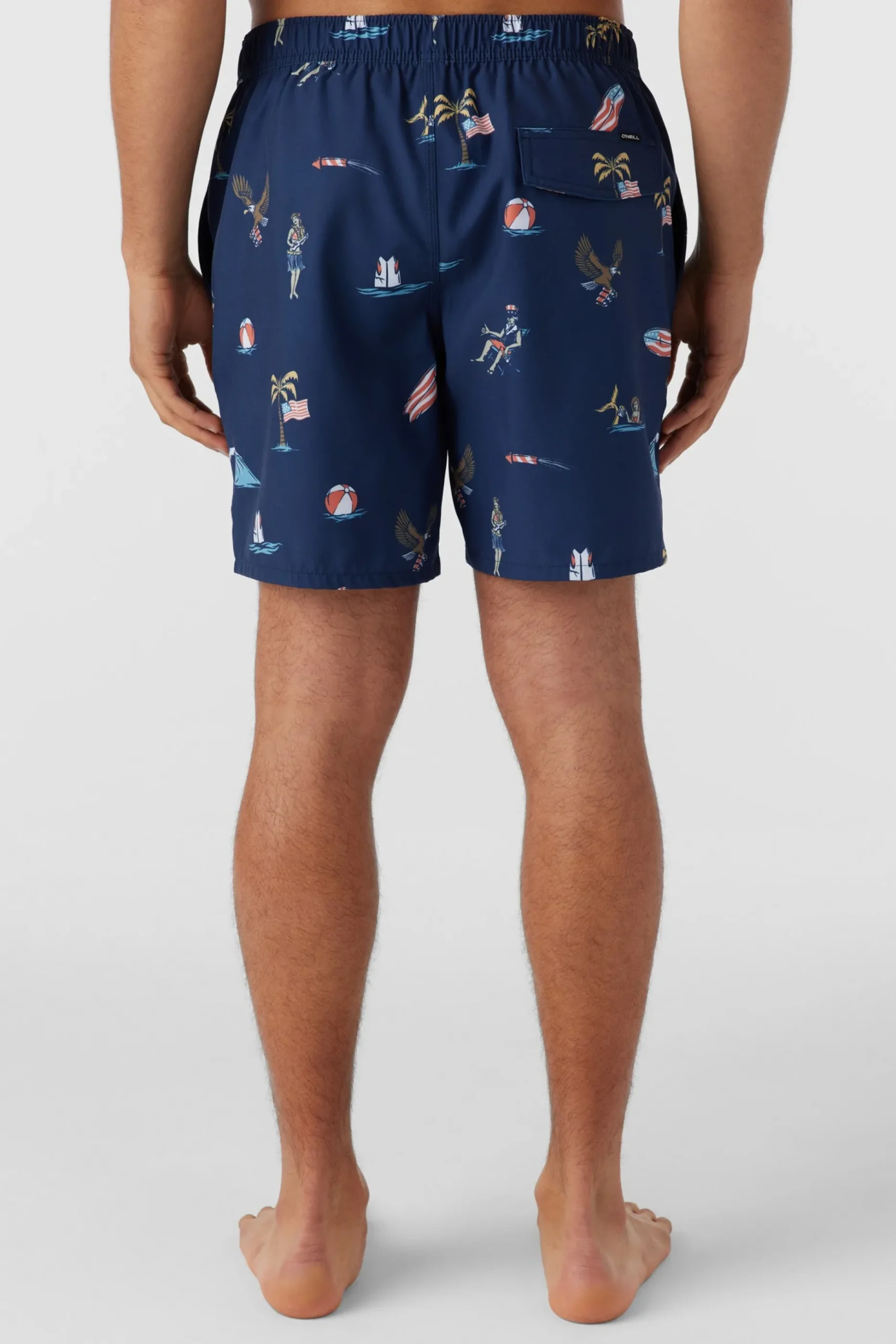 HERMOSA ELASTIC WAIST LINED 17" SWIM TRUNKS