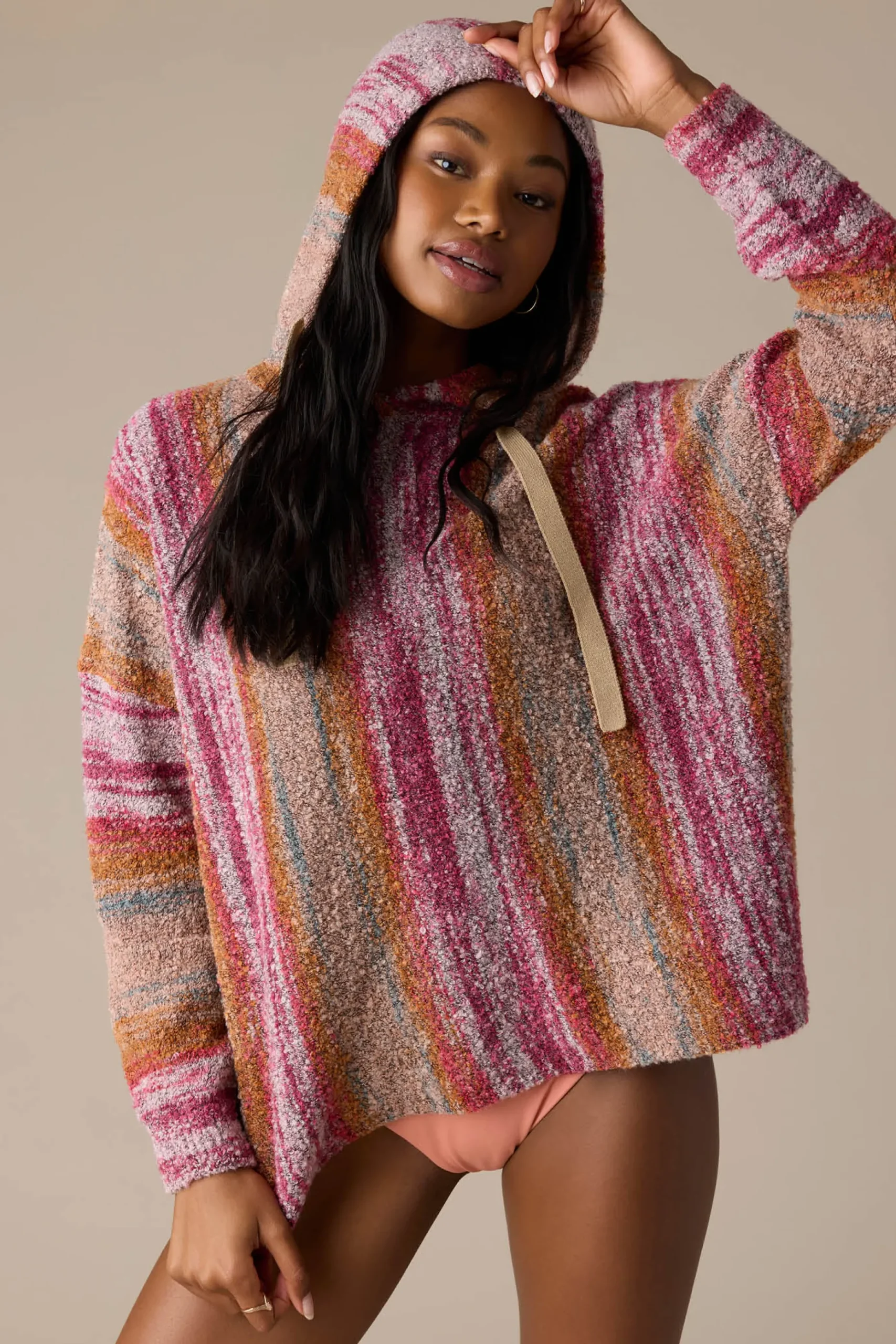 JETTIE OMBRE HOODED SWEATER