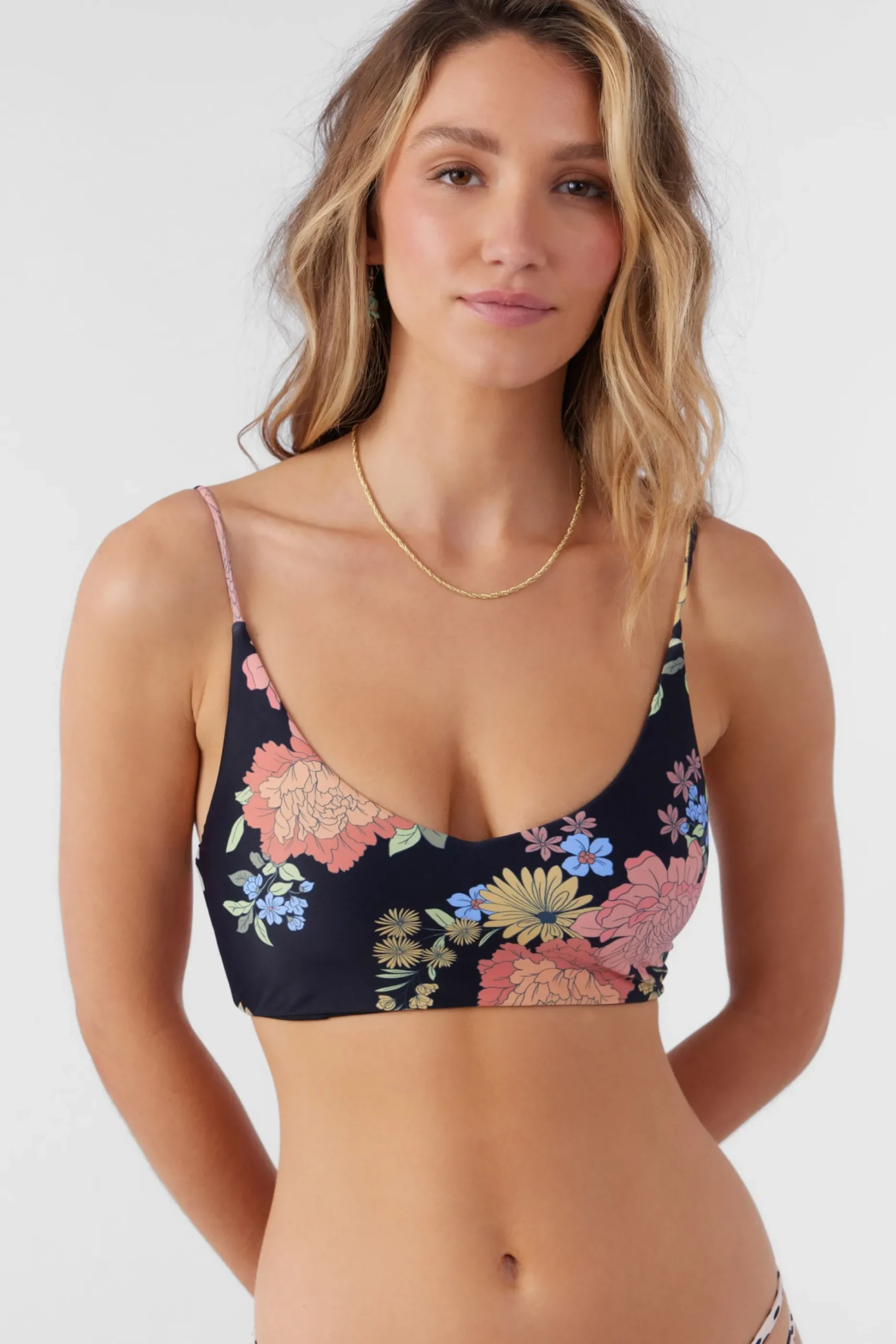 KALI FLORAL MIDDLES LONGLINE BRALETTE TOP