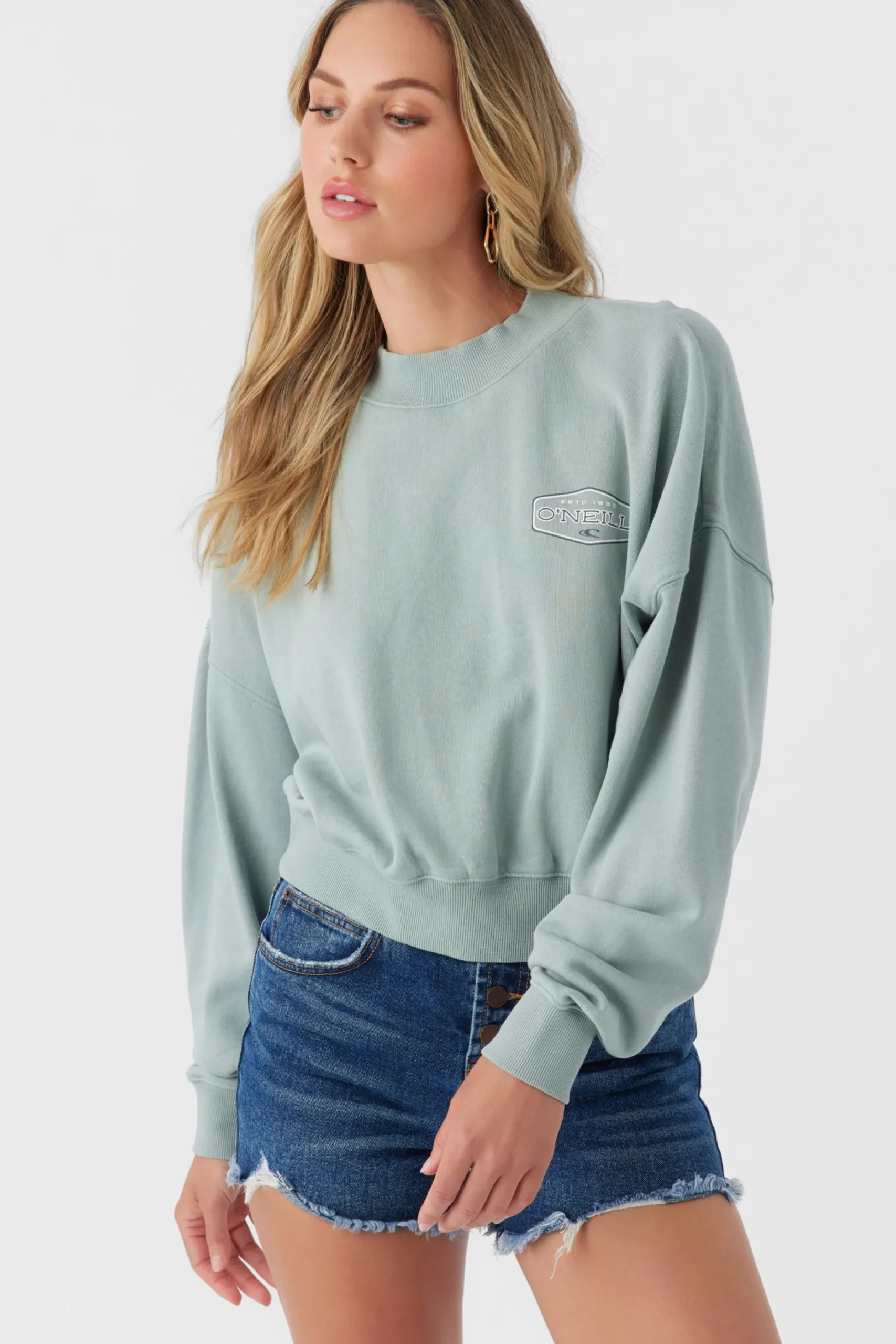 MOMENT CREW NECK CROPPED FLEECE
